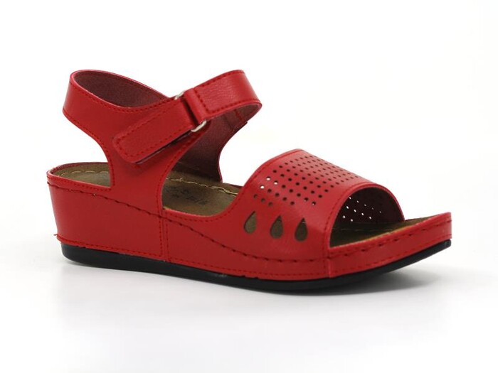 Mulex Zenne 1860 Monta Cırtlı Sandalet Kırmızı - Thumbnail