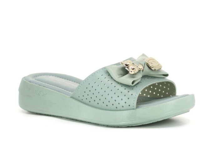 Mulex Zenne 1904 Fiyonklu Monta Kutulu Günlük Terlik Yeşil - Mulex