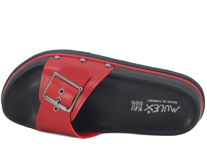 Mulex Zenne 2251 Soft Taban Büyük Beden Tek Toka Kutulu Günlük Terlik Kırmızı - Mulex (1)