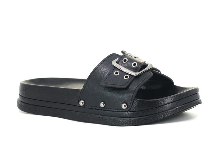 Mulex Zenne 2253 Soft Taban Büyük Tokalı Kutulu Günlük Terlik Siyah - Mulex