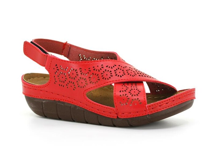 Mulex Zenne 2360 Lazerli Sandalet Kırmızı - Thumbnail