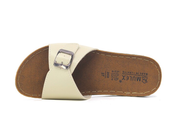 Mulex Zenne 2455 İnce Taban Tek Toka Günlük Terlik Bej - 2