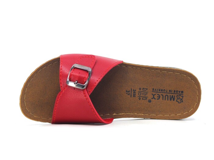 Mulex Zenne 2455 İnce Taban Tek Toka Günlük Terlik Kırmızı - 2