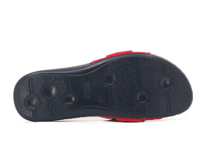 Mulex Zenne 2456 Geçmeli Monta İnce Kutulu Günlük Terlik Kırmızı - 3