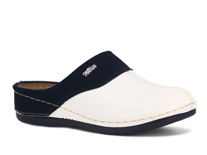 Mulex Zenne 2551 Büyük Beden Yakalı Kışlık Kapalı Terlik Beyaz - 1