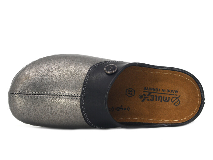 Mulex Zenne 2551 Yakalı Kışlık Kapalı Terlik Platin - 2