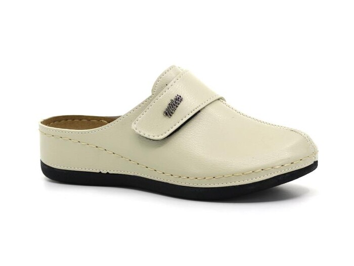 Mulex Zenne 2552 Cırtlı Kışlık Burnu Kapalı Terlik Bej - 1