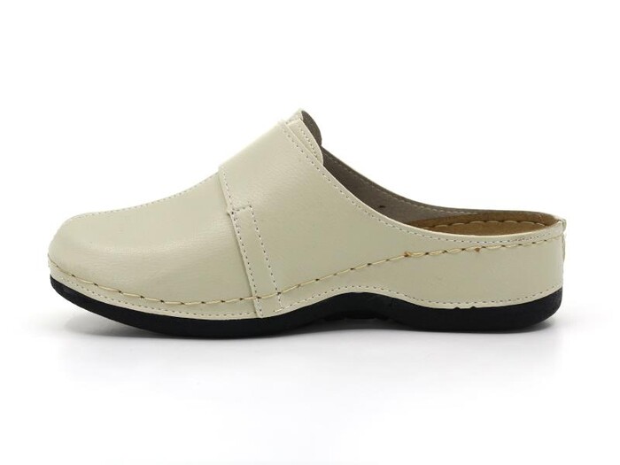 Mulex Zenne 2552 Cırtlı Kışlık Burnu Kapalı Terlik Bej - Mulex (1)