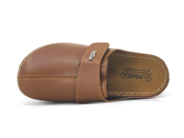 Mulex Zenne 2552 Cırtlı Kışlık Burnu Kapalı Terlik Taba - Mulex (1)