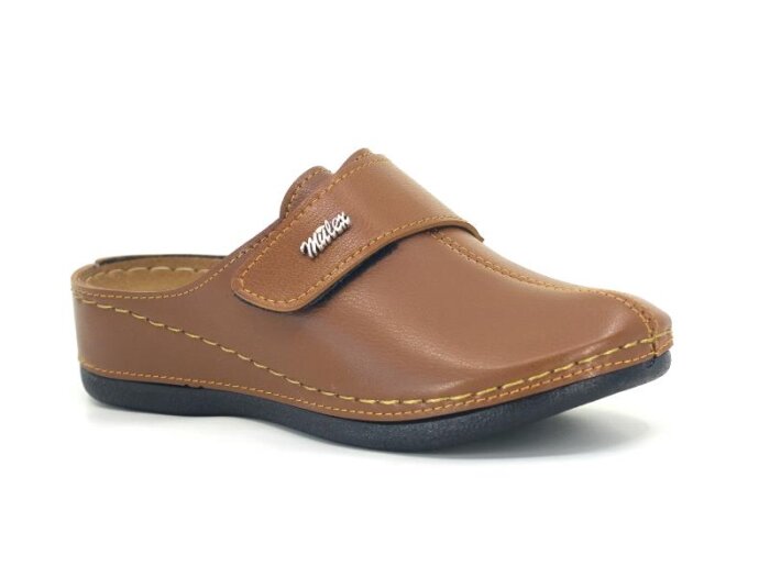 Mulex Zenne 2552 Cırtlı Kışlık Burnu Kapalı Terlik Taba - Mulex