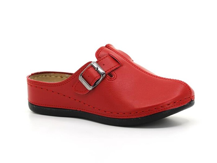 Mulex Zenne 2553 Tokalı Kışlık Burnu Kapalı Terlik Kırmızı - 1
