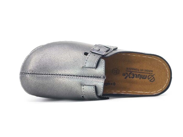Mulex Zenne 2553 Tokalı Kışlık Burnu Kapalı Terlik Platin - Mulex (1)