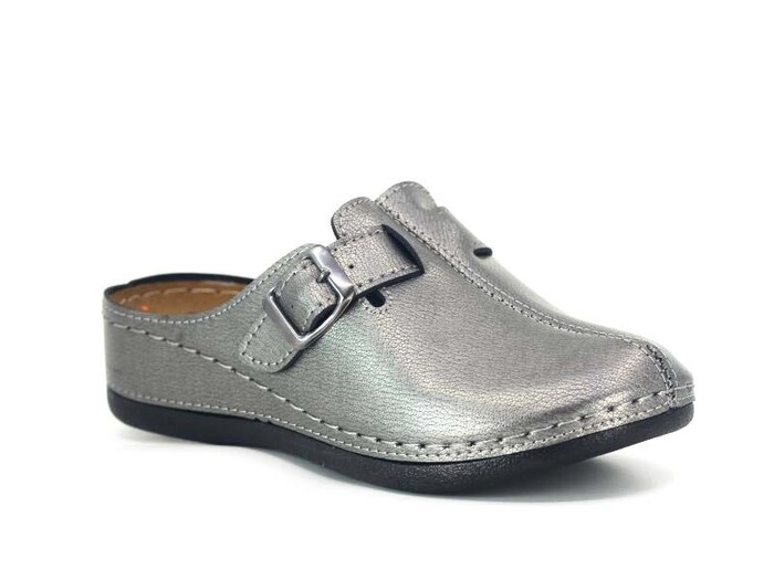 Mulex Zenne 2553 Tokalı Kışlık Burnu Kapalı Terlik Platin - Mulex