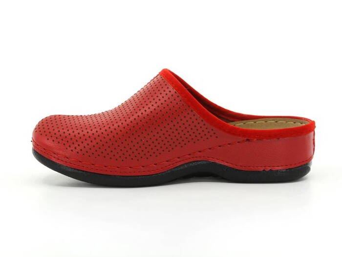 Mulex Zenne 2559 Delikli Kışlık Burnu Kapalı Terlik Kırmızı - Mulex (1)