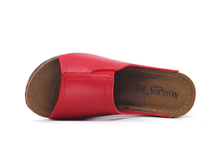 Mulex Zenne 2651 Düz Yüz Lastikli Monta Günlük Terlik Kırmızı - Mulex (1)