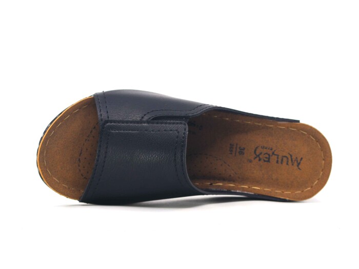 Mulex Zenne 2651 Düz Yüz Lastikli Monta Günlük Terlik Siyah - 2