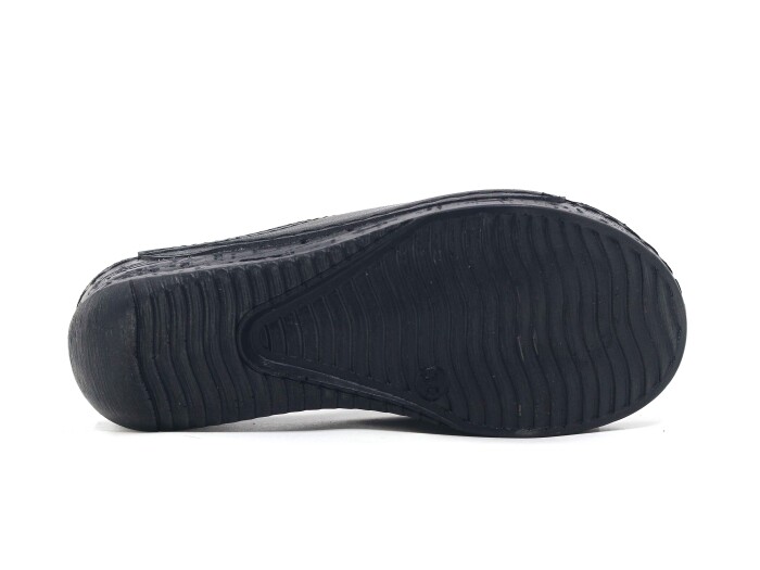 Mulex Zenne 2651 Düz Yüz Lastikli Monta Günlük Terlik Siyah - 3