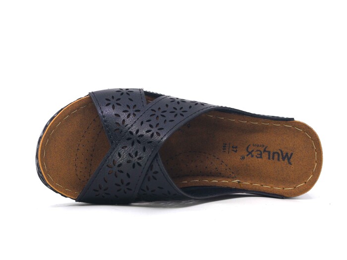 Mulex Zenne 2652 Monta Çapraz Lazerli Günlük Terlik Siyah - Mulex (1)