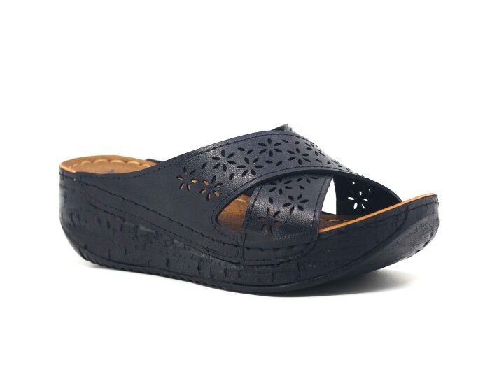 Mulex Zenne 2652 Monta Çapraz Lazerli Günlük Terlik Siyah - Mulex