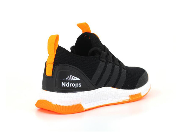 Ndrops Patik 02 Triko Spor Ayakkabı Siyah - Turuncu - Thumbnail