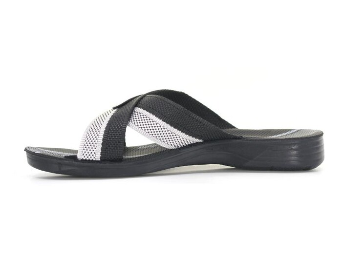 Nitmax Garson 5051 Halatlı Çapraz Günlük Terlik Siyah - Beyaz - 2