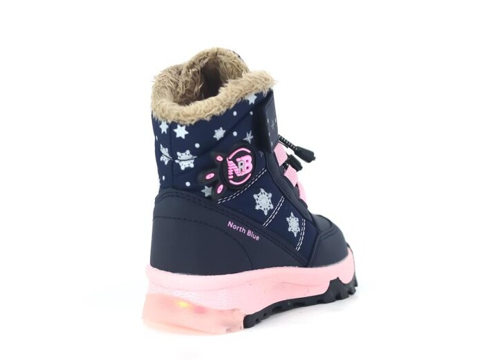 North Blue Bebe 016 Işıklı Bot Lacivert - Pembe - 3