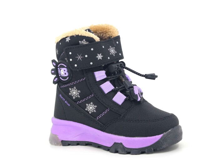 North Blue Bebe 016 Işıklı Bot Siyah - Lila - 1