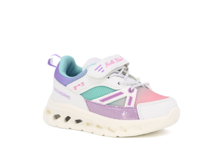 North Blue Bebe 134 Anorak Spor Ayakkabı Beyaz - Yeşil - Lila - 1