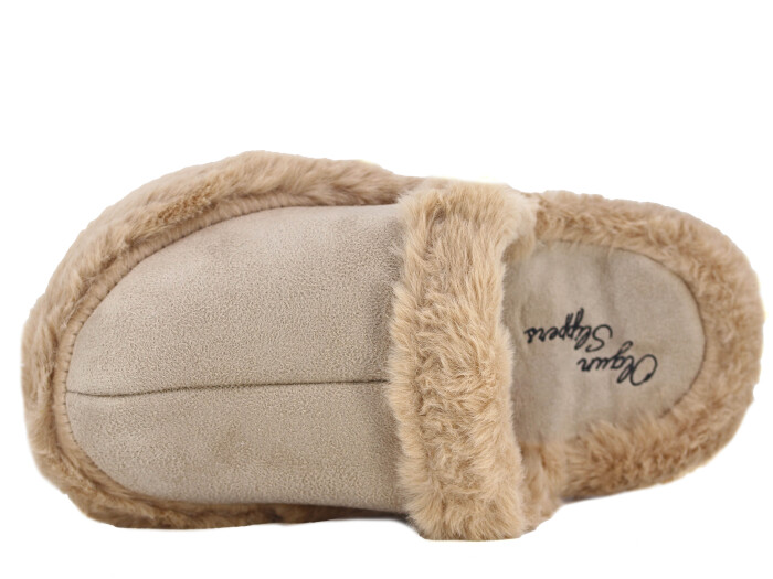 Olgun Zenne Peluş Kapalı Kışlık Ev Terliği Bej - 2