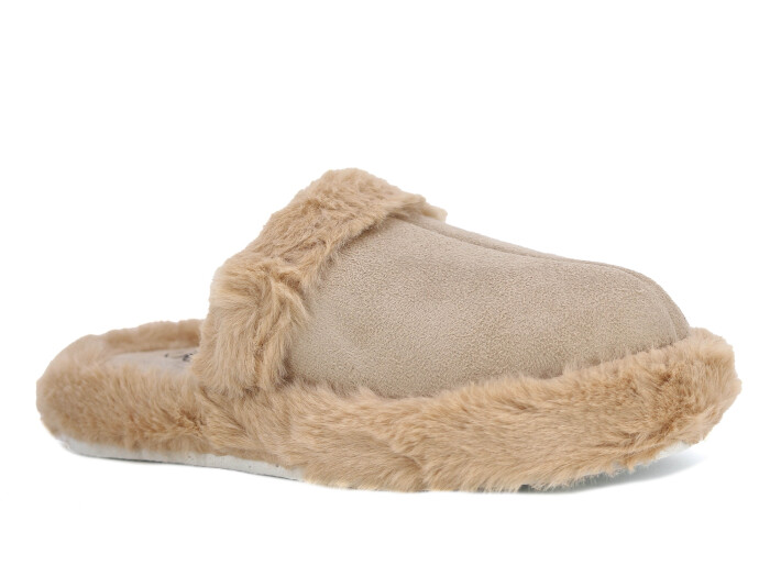Olgun Zenne Peluş Kapalı Kışlık Ev Terliği Bej 