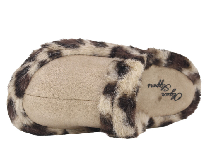 Olgun Zenne Peluş Kapalı Kışlık Ev Terliği Leopar Bej - 2