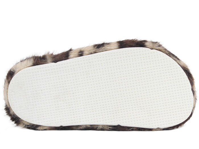 Olgun Zenne Peluş Kapalı Kışlık Ev Terliği Leopar Bej - 3