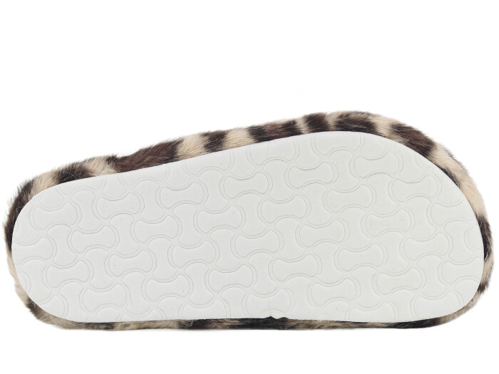 Olgun Zenne Peluş Kapalı Kışlık Ev Terliği Leopar - Siyah - Bej - 3