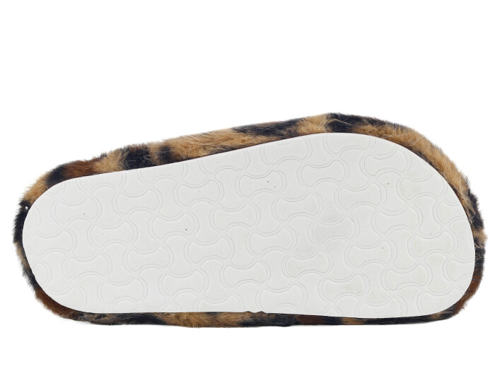 Olgun Zenne Peluş Kapalı Kışlık Ev Terliği Leopar - Siyah - Taba - 3