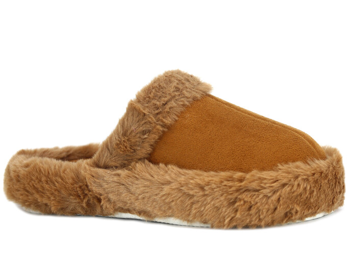 Olgun Zenne Peluş Kapalı Kışlık Ev Terliği Taba 