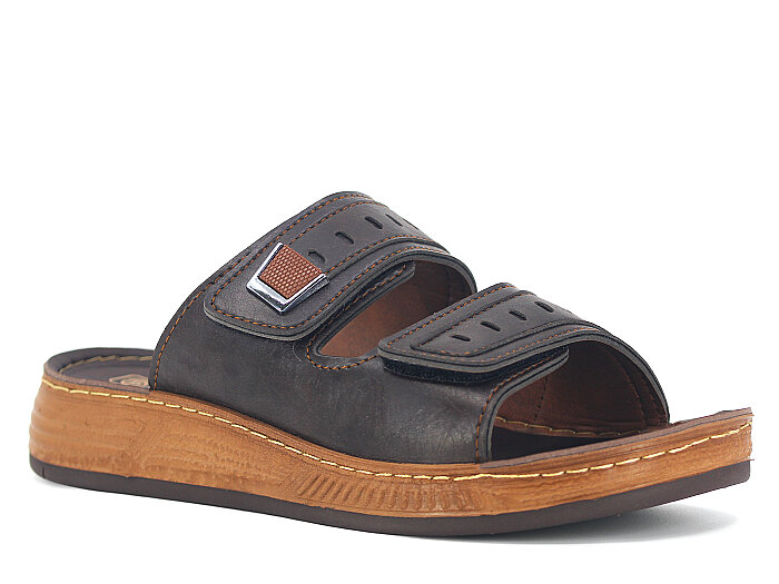 Oscar Merdane M-4100 Çift Toka Günlük Terlik Kahve - 1