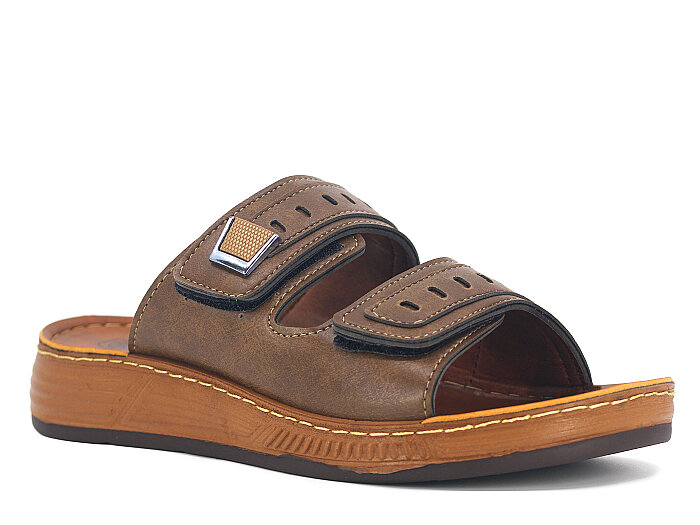 Oscar Merdane M-4100 Çift Toka Günlük Terlik Vizon - 1