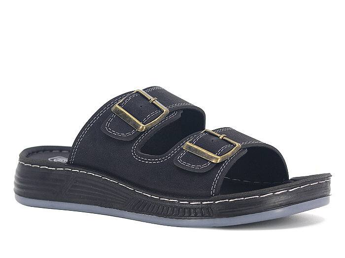 Oscar Merdane M-4102 Çift Toka Günlük Terlik Siyah - 1