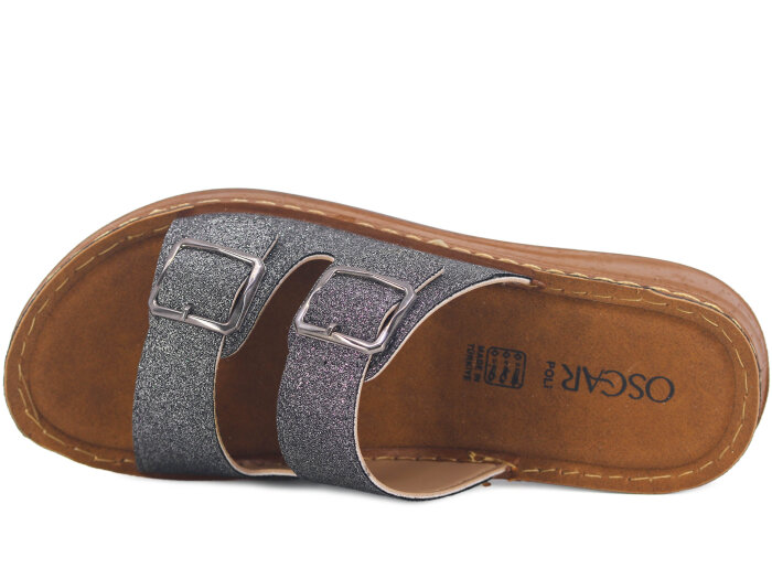 Oscar Zenne Z-354 Çift Toka Günlük Terlik Füme - Oscar (1)
