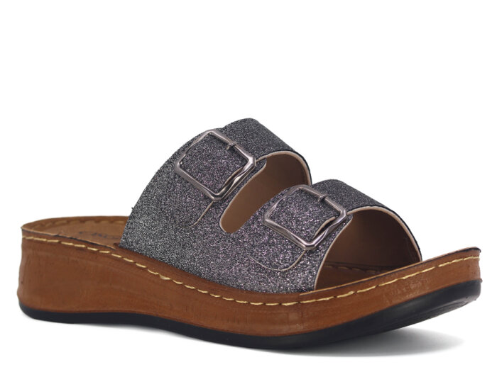 Oscar Zenne Z-354 Çift Toka Günlük Terlik Füme - 1