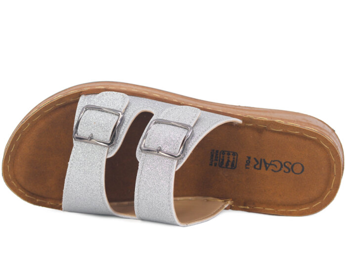 Oscar Zenne Z-354 Çift Toka Günlük Terlik Gümüş - 2