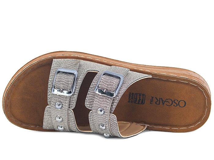 Oscar Zenne Z-359 Çift Toka Topuklu Günlük Terlik Bakır - Oscar (1)