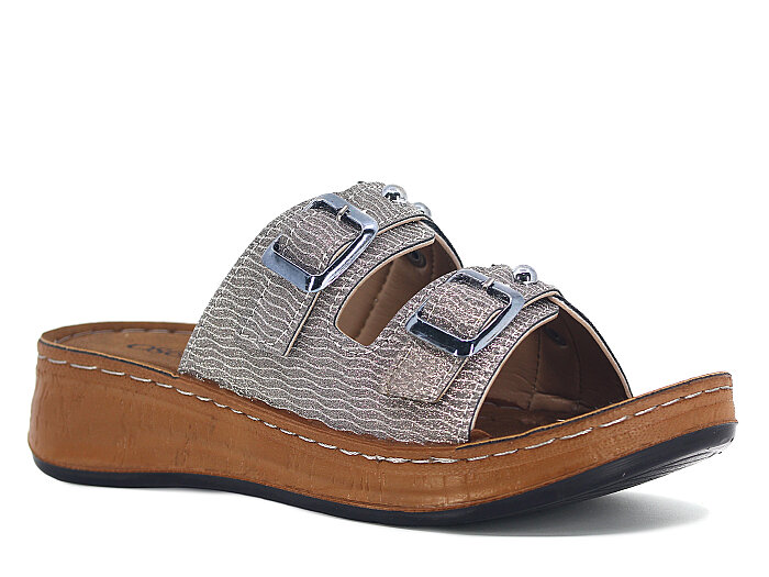 Oscar Zenne Z-359 Çift Toka Topuklu Günlük Terlik Bakır - Oscar