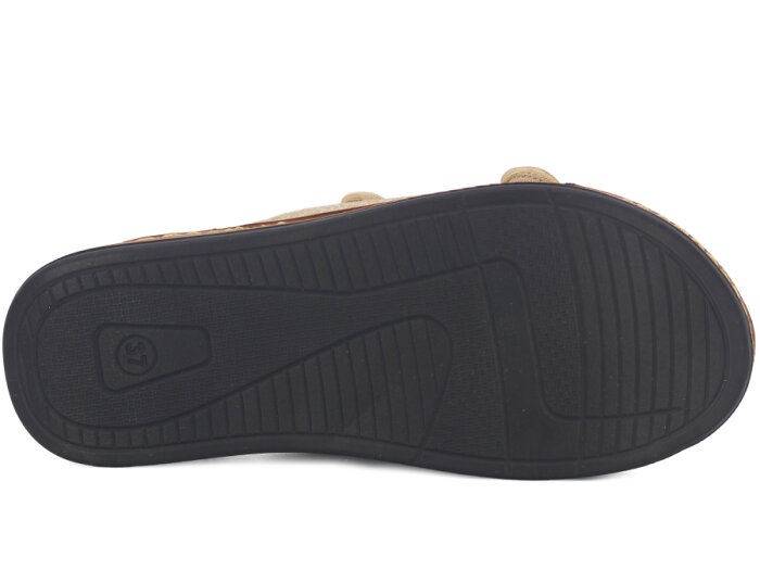 Oscar Zenne Z-367-3 Çift Toka Günlük Terlik Bej - 3