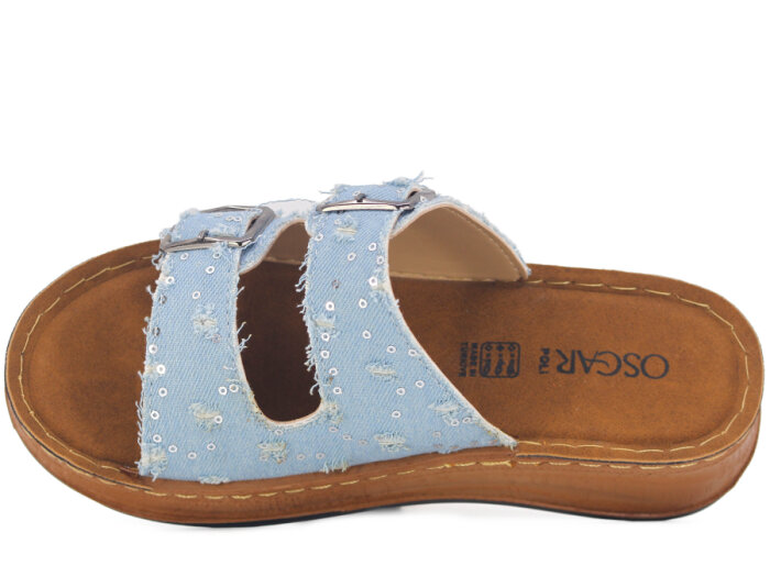 Oscar Zenne Z-369 Çift Toka Günlük Terlik Mavi - 2