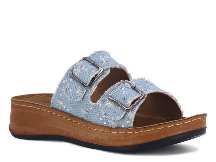 Oscar Zenne Z-369 Çift Toka Günlük Terlik Mavi - 1