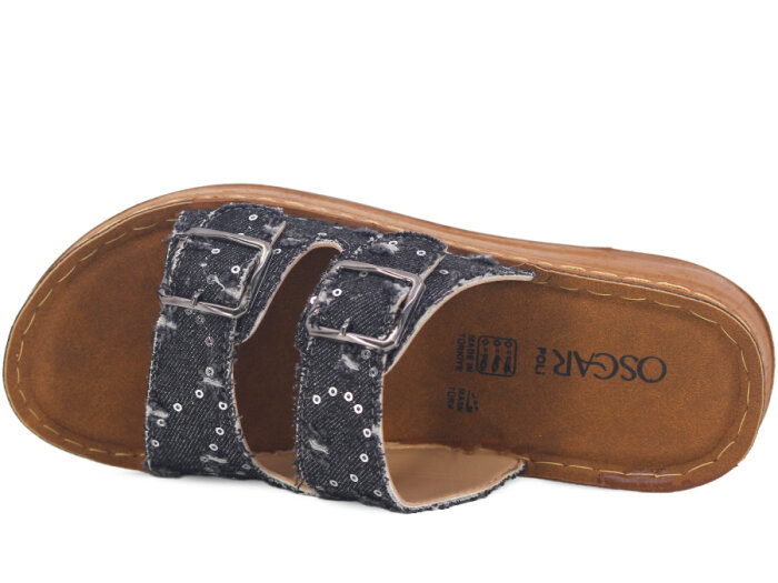 Oscar Zenne Z-369 Çift Toka Günlük Terlik Siyah - 2