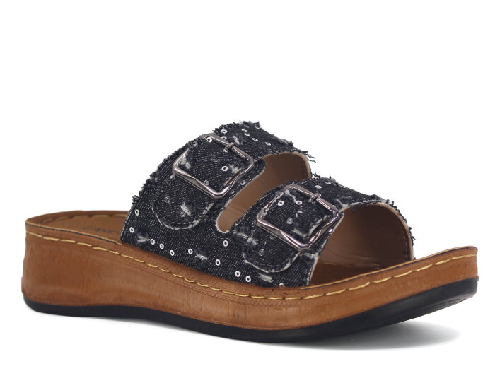 Oscar Zenne Z-369 Çift Toka Günlük Terlik Siyah 