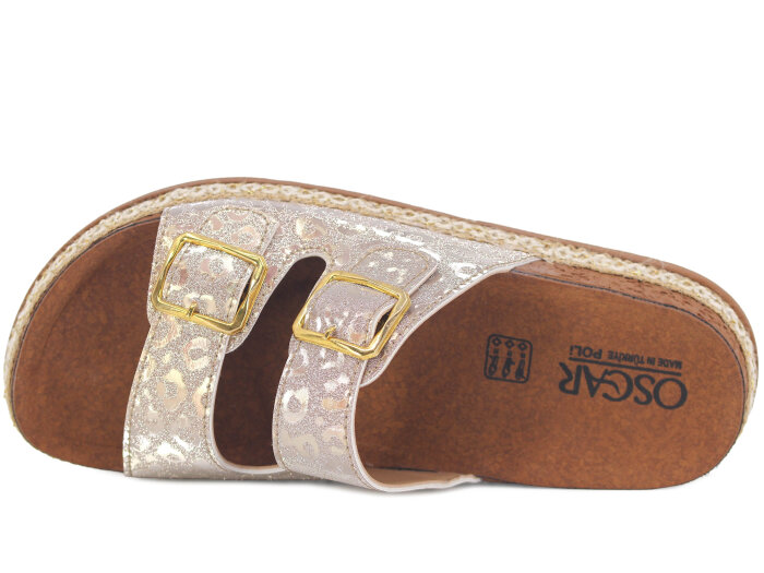 Oscar Zenne Z-456-3 Çift Toka Günlük Terlik Gül - 2