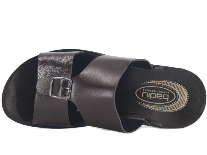 OsnSoft Merdane 19513R Cilt Günlük Terlik Kahve - OsnSoft (1)